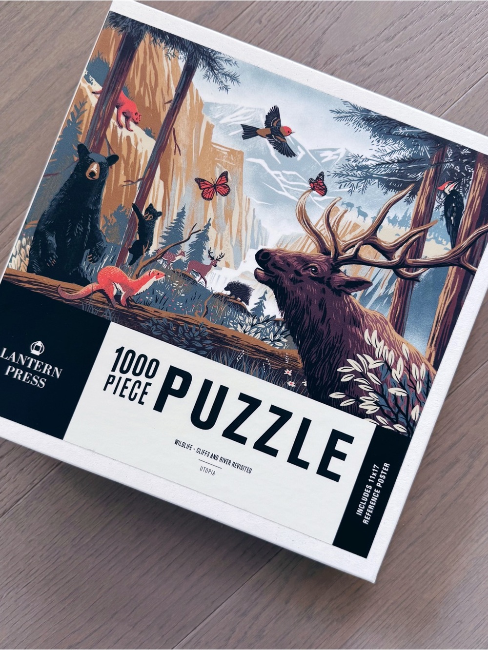 Lantern Press Jigsaw Puzzle - Wildlife Cliffs and River Revisited Forest Puzzle